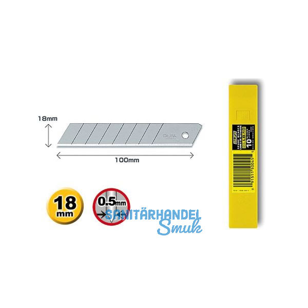 Olfa Ersatzklingenbox mit 18 mm Abbrechklingen ( 10 St�ck )