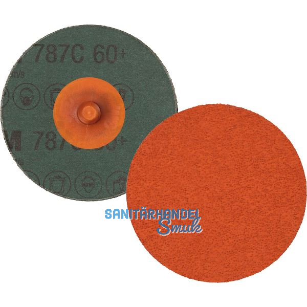 3M Fiberscheibe Roloc 787C � 76,2 mm Korn 60 Fb. orange f�r Edelstahl