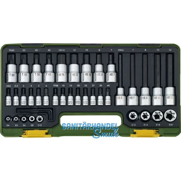 PROXXON Steckschl�ssel-Satz 1/4"+1/2" Torx/Innensechskant 42-teilig