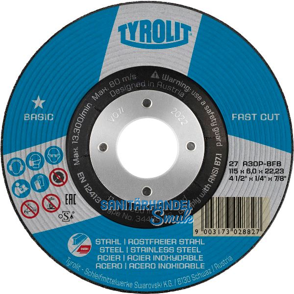 TYROLIT Schruppscheibe Basic* 230 x 8 mm 2in1 Form 27