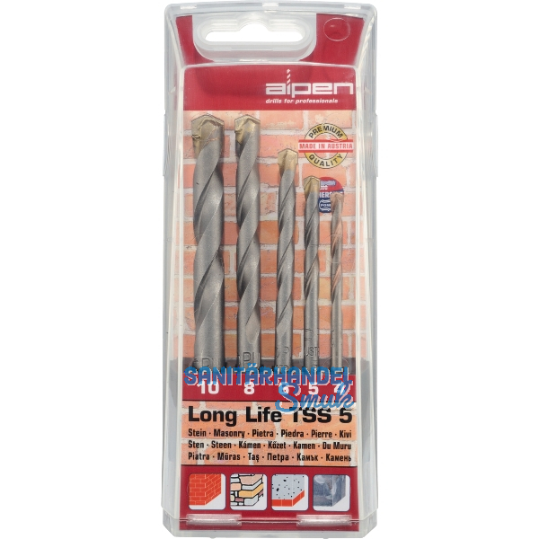 ALPEN HM-Steinbohrer-Satz Long Life Bohrer � 3-10 mm 8-teilig