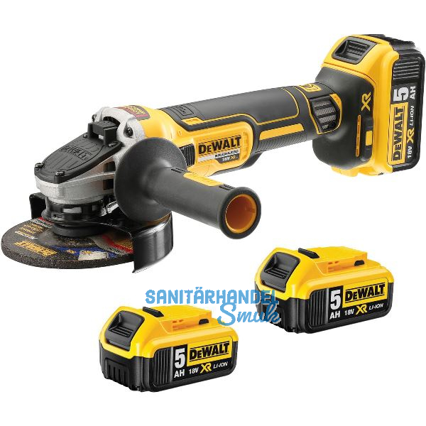 DEWALT Akku-Winkelschleifer DCG405P3-QW 18 Volt / 5,0 Ah
