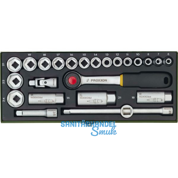 PROXXON Steckschl�ssel-Satz 3/8"vierkant mit Umschaltknarre 24-teilig