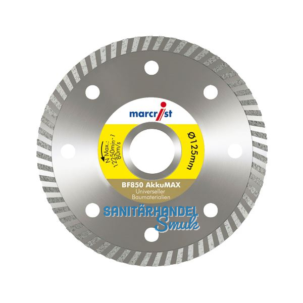 MARCRIST Diamant-Trennscheibe BF850 AkkuMax 125 x 22,23 mm Baumaterialien