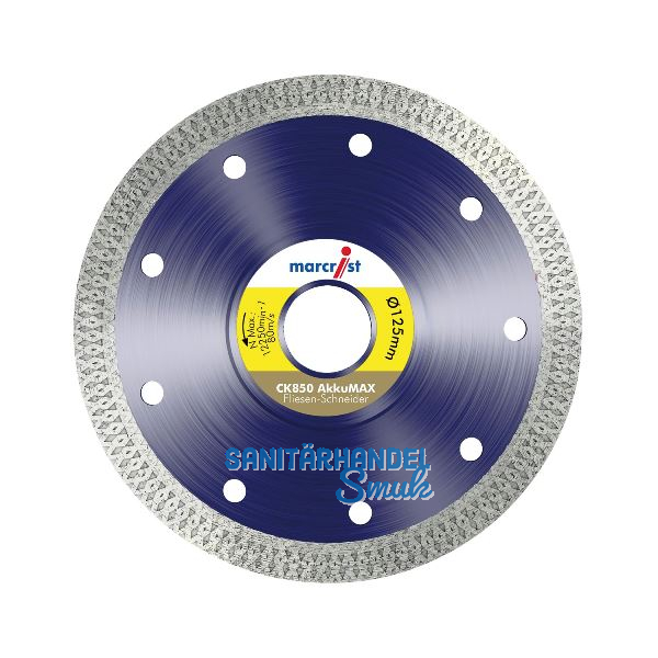 MARCRIST Diamant-Trennscheibe CK850 AkkuMax 125 x 22,23 mm Fliesen