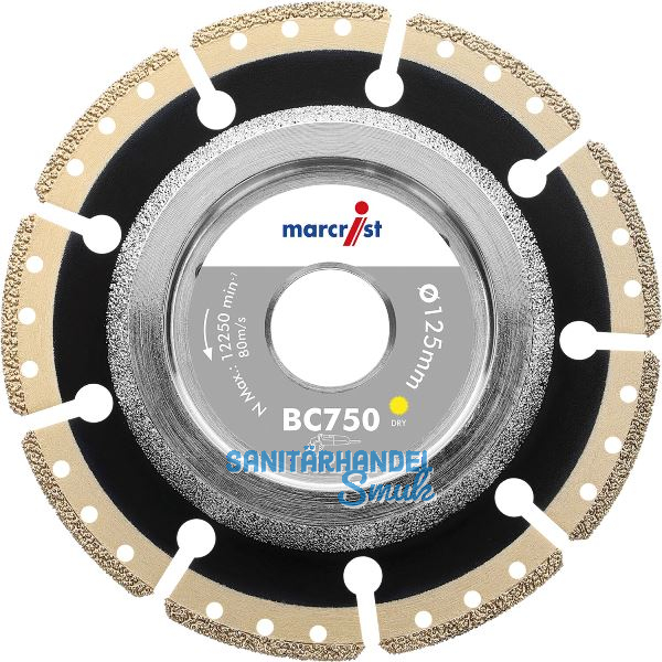 MARCRIST Diamant Schneid-Anfasscheibe BC750 125 x 22,2 mm