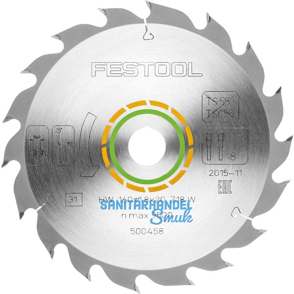FESTOOL Standard Kreiss�geblatt HW � 160x1,8x20 Z�hne 18 Wechselzahn