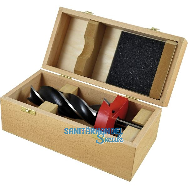 PITZL Spiralbohrerset 42,5mm mit Aufsatzfr�ser in Holzkiste