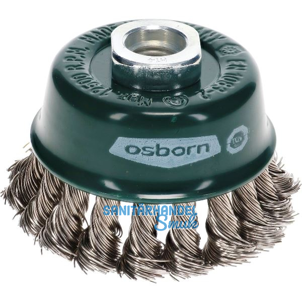 OSBORN Topfb�rste 65 x 20 mm rostfreier Stahldraht gezopft M14