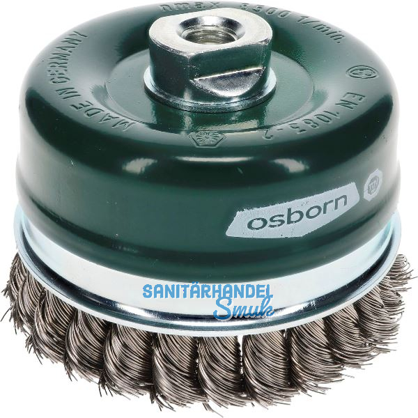 OSBORN Topfb�rste 100 x 20 mm rostfreier Stahldraht gezopft M14
