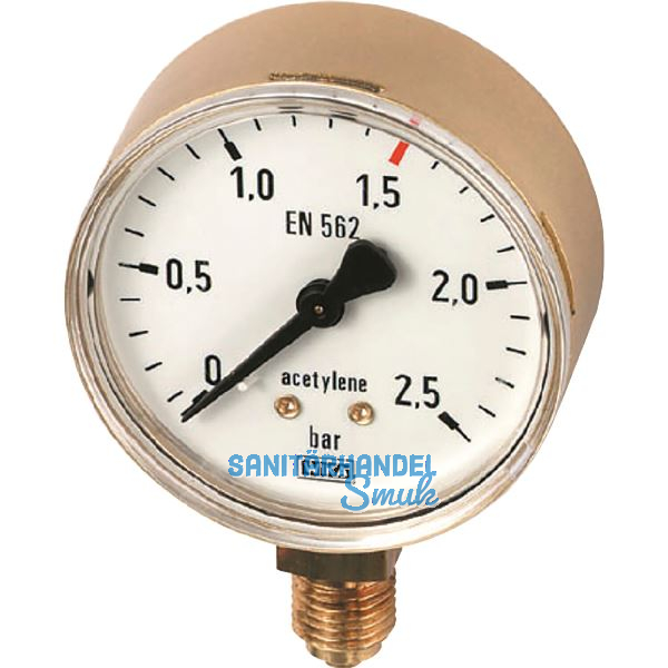 POLOGEN Arbeitsmanometer � 63mm Sauerstoff 0-16 bar