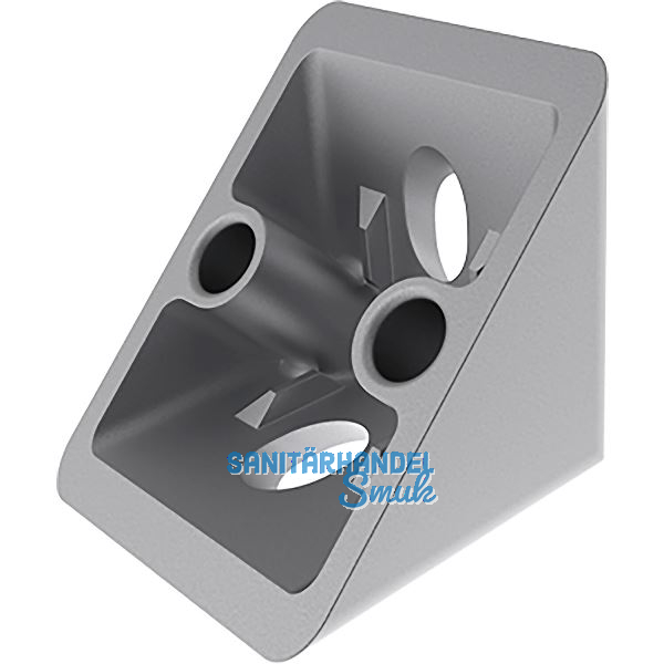 FATH Zinkwinkel I 40 x 40 mm pulverbeschichtet alufarbig inkl. Abdeckkappe Nut 8