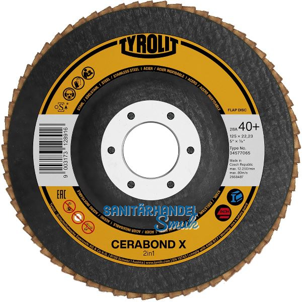 TYROLIT Schleiflamellenteller Premium*** Cerabond X gekr�pft � 125 mm Korn 60