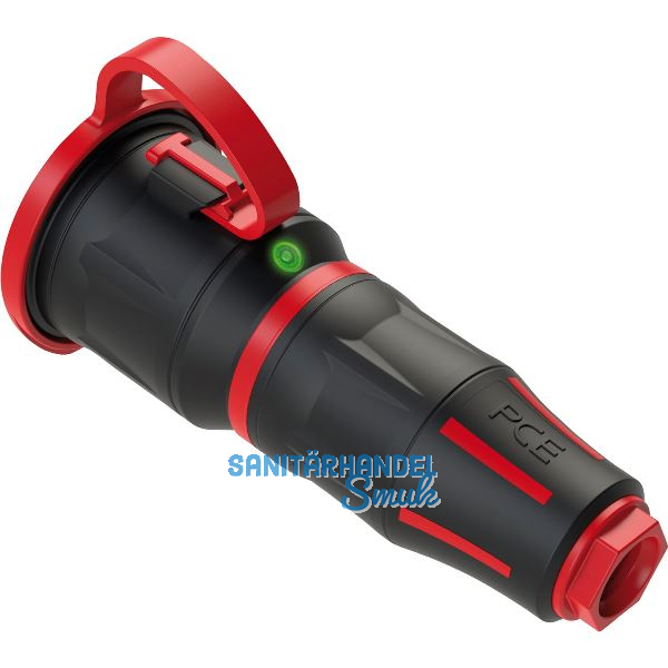 PCE Schutzkontaktkupplung TAURUS2 Gummi 2-polig mit Deckel LED IP54