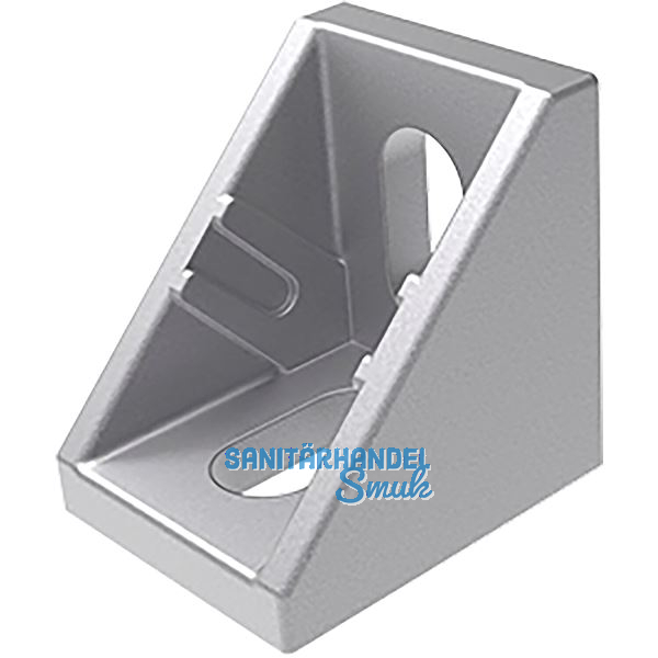 FATH Zinkwinkel 20 x 17 x 20 pulverbeschichtet alufarbig Nut 5