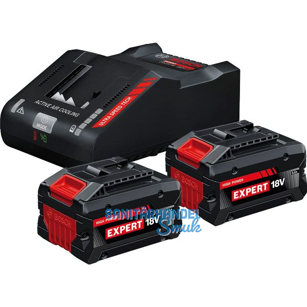 BOSCH Akku-Starterkit EXBA 18 Volt / 2 x 8,0 Ah Akku u Ladeger�t EXAL18V-160