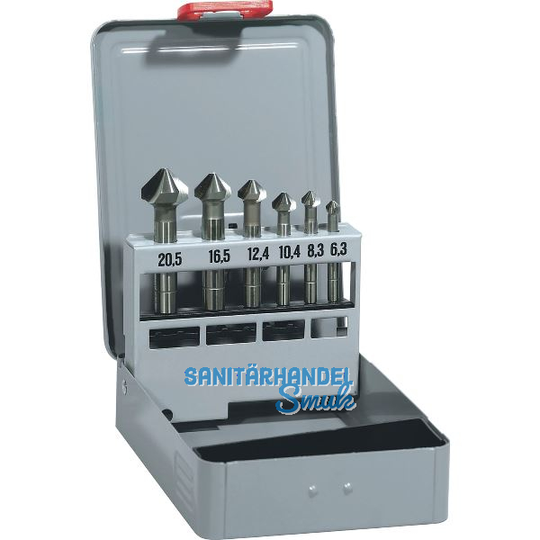 MAYKESTAG Kegelsenker-Satz DIN335C Z=3 HSS ungleiche Schneide 6-tlg.