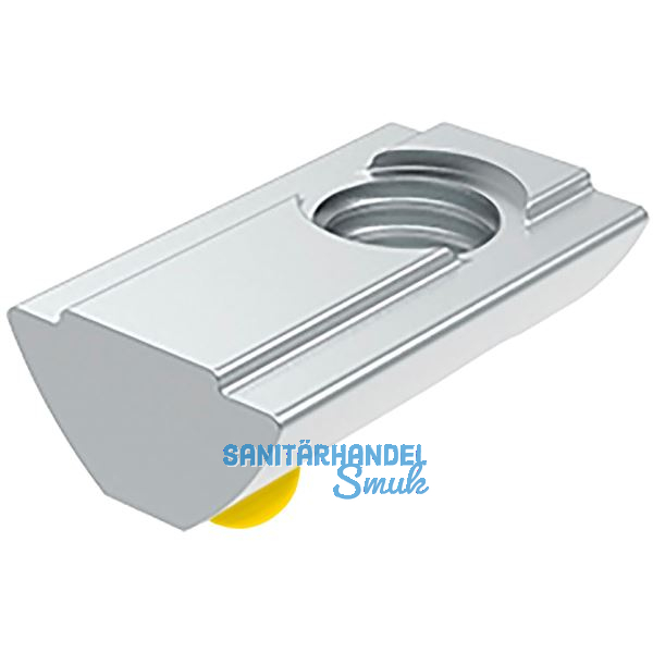 FATH Nutenstein Nut 8 einschwenkbar mit F�hrungssteg und Federkugel M5 Gelb