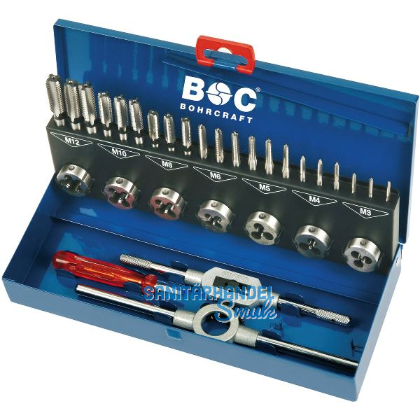 BOHRCRAFT Gewindeschneidsatz GS 25 DIN 352 HSS-G M3-M12 31-tlg.