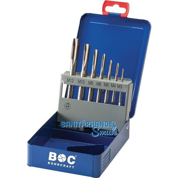 BOHRCRAFT Maschinengewindebohrer-Satz M3-M12 HSS-E Co5 gerade genutet 7-tlg.