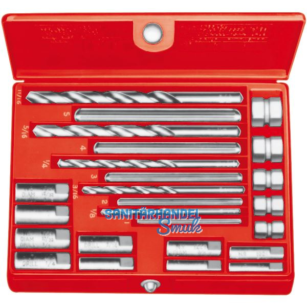Schraubenausdreher-Satz 1/4"-1/2'" Gr. 1-5 in Kassette 20-teilig