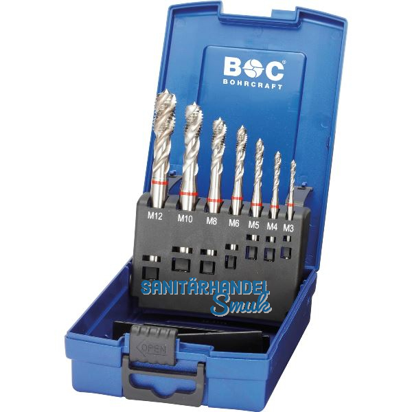 BOHRCRAFT Maschinengewindebohrer-Satz M3-M12 HSS-E Rotring 40� RSP 7-teilig