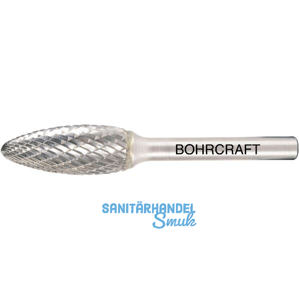 BOHRCRAFT HM-Fr�sstift Form H Flamme Kopf � 8 mm L�nge 20 mm Zahnung Z3-X
