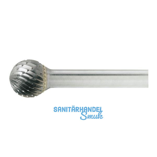 LUKAS HM-Fr�sstift Form D Kugel Kopf � 6 mm L�nge 5 mm Zahnung 7