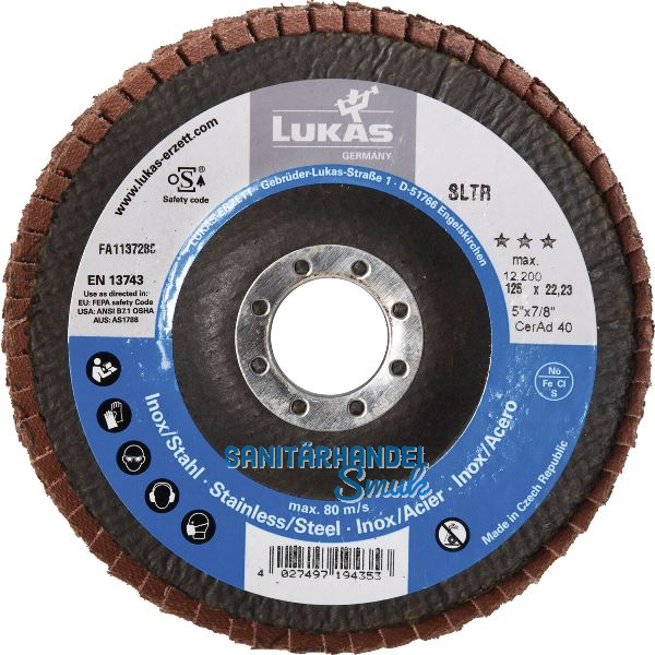 LUKAS Schleiflamellenteller SLTR CeramicAd � 125 mm Korn 60