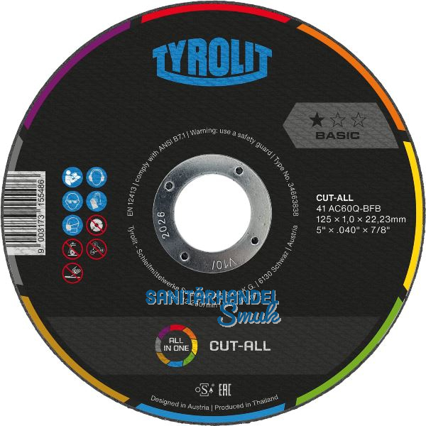 TYROLIT Trennscheibe gerade Basic* Cut-All 125 x 1,6 mm Form 41