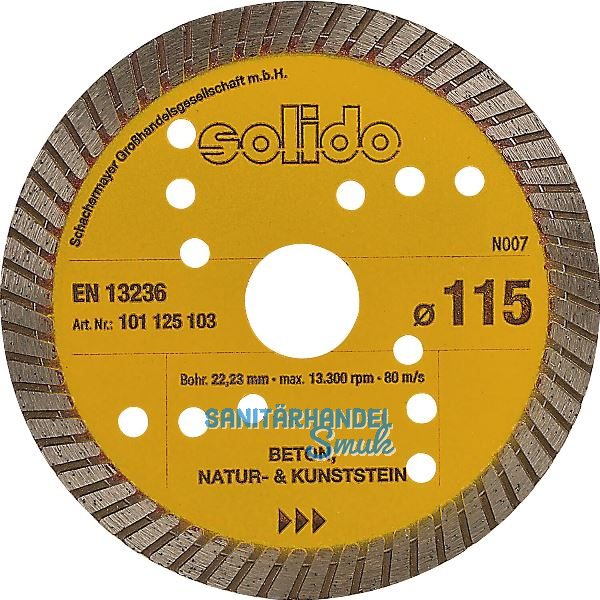 SOLIDO Diamant Trennscheibe 115 x 2.0 mm Beton Stein Baustellenmaterial