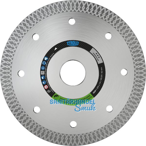 TYROLIT Diamant-Trennscheibe DCP *** 125 x 1,4 x 22,23 mm Feinsteinzeug