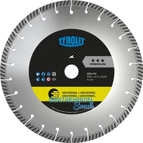 TYROLIT Diamant-Trennscheibe Premium DCU***FC 230 x 2.4/9 mm Fast Cut