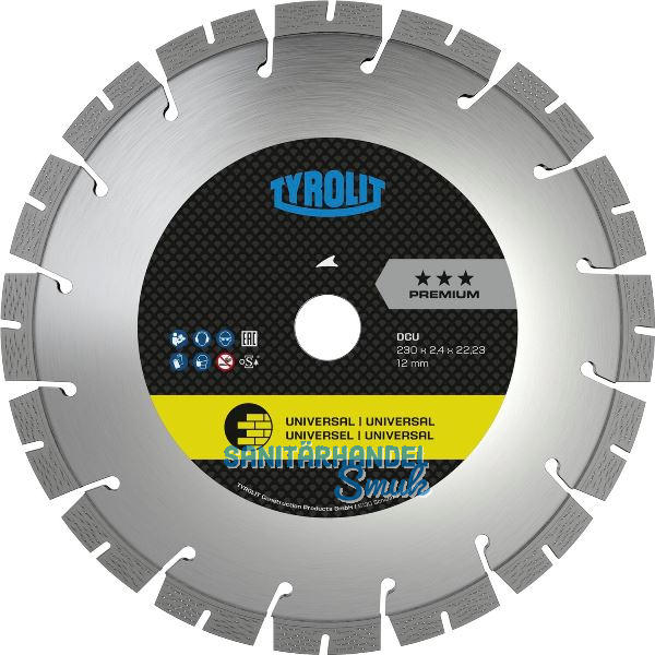 TYROLIT Diamant-Trennscheibe Premium DCU*** 230 x 2.6/12 mm Baumaterialien