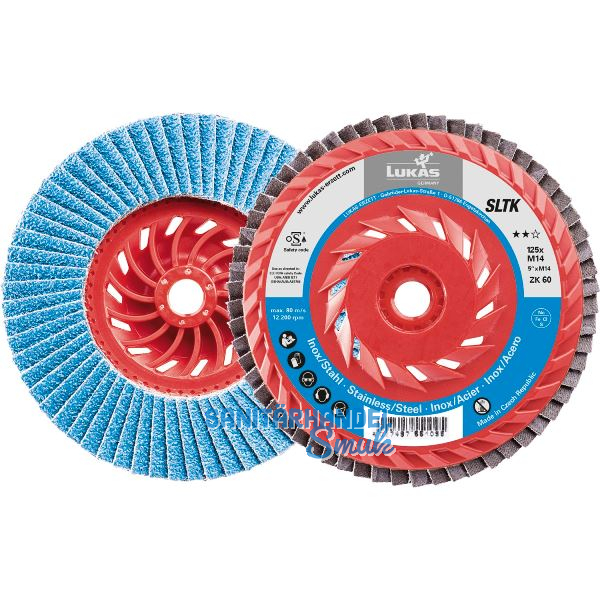LUKAS Schleiflamellenteller SLTK Aufnahme M14 Zirkonkorund � 125 mm Korn ZK60