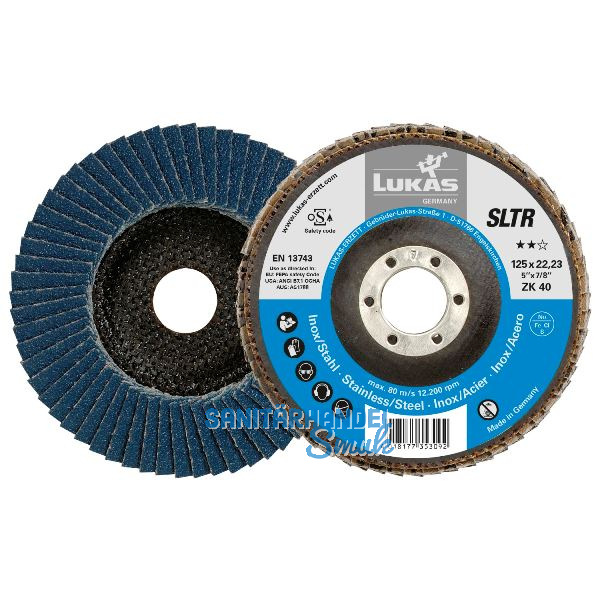 LUKAS Schleiflamellenteller SLTR Zirkonkorund � 115 mm Korn 60