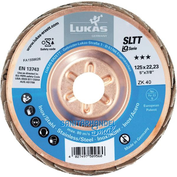 LUKAS Schleiflamellenteller SLTT Zirkonkorund � 125 mm Korn 60