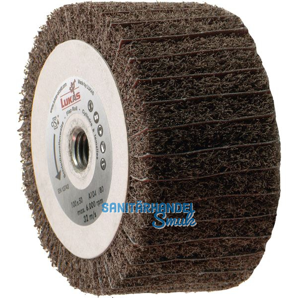 LUKAS Lamellenwalze LWM Normalkorund 100 x 50 mm Korn A 104/80 M14