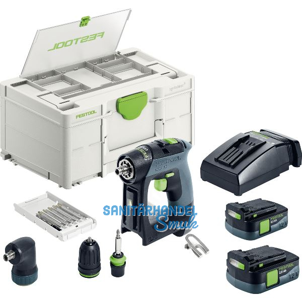 FESTOOL Akku-Bohrschrauber CXS 12 2,5-Set 12 Volt / 2,5 Ah (IEC) Li-Ion