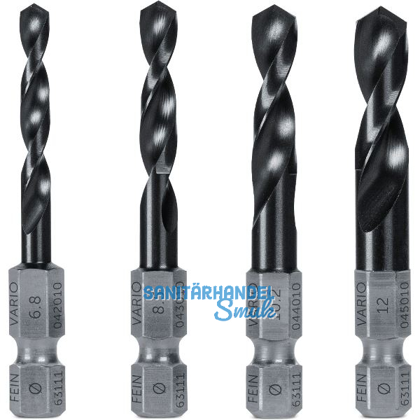 FEIN Spiralbohrer-Set Vario HSS 64 HRC TiAlN 6-kant Schaft � 6,8-12 mm M8-M14