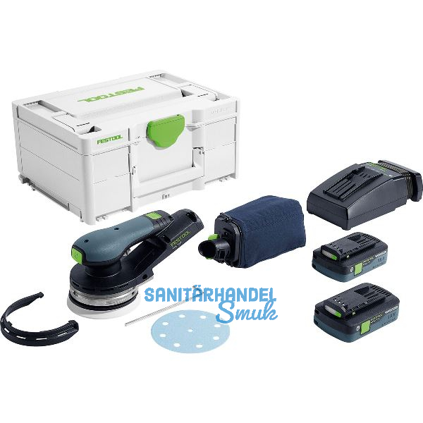 FESTOOL Akku-Exzenterschleifer ETSC 2 125 Plus 18 Volt / 4,0 Ah (IEC) Li-Ion