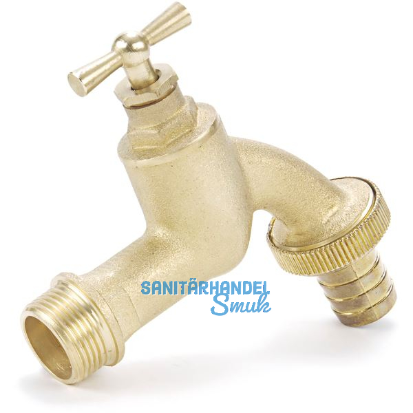 REHAU Wasserhahn mit Schraubverschluss 1/2 Zoll, Messing matt verchromt