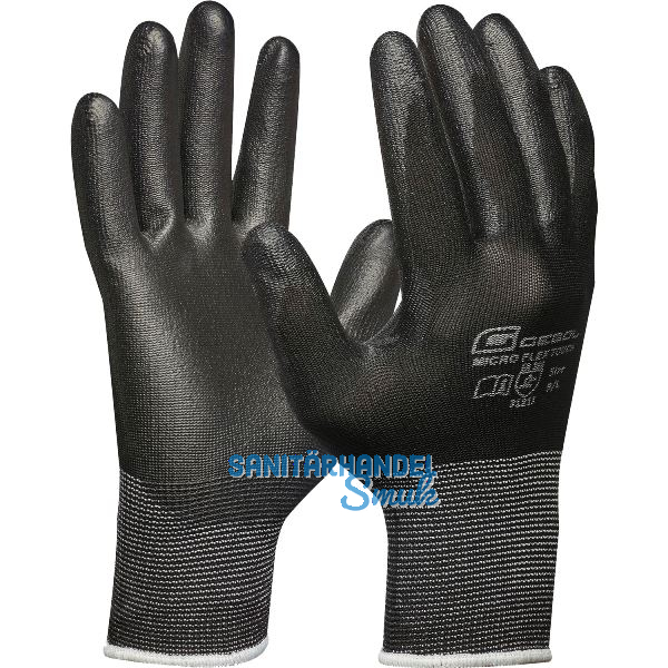 GEBOL Schutzhandschuh Micro Flex Touch schwarz Gr��e 7