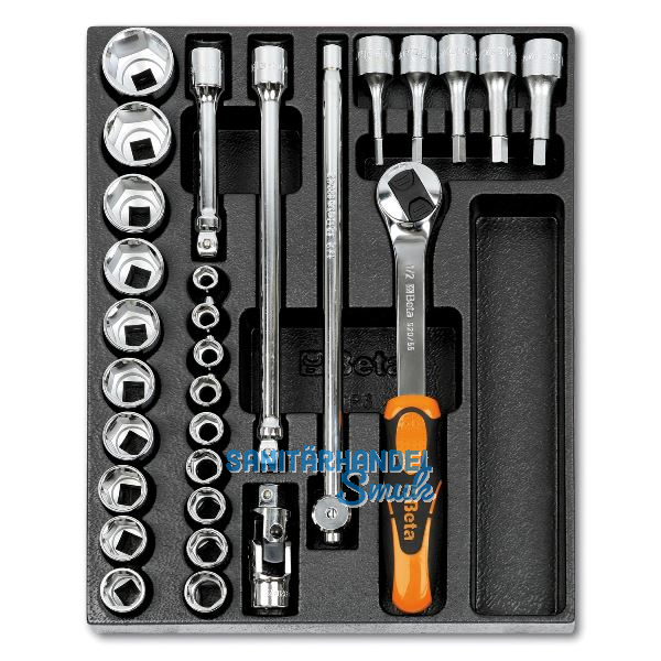 BETA Werkzeugsortiment Steckschl�sseleinsatz T82 1/2" 29-teilig