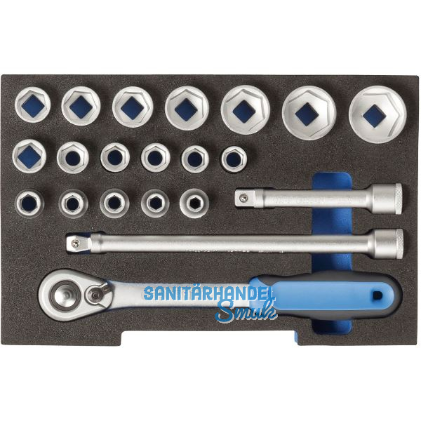 GEDORE Steckschl�ssel-Satz 1100 CT1-19 1/2" vierkant m. Umschaltknarre 21-teilig