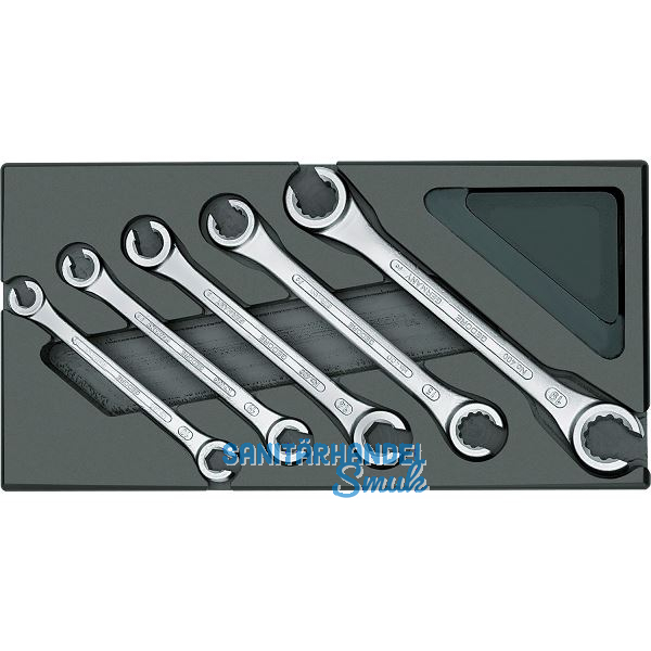 GEDORE Doppelringschl�ssel-Satz offen 1500 ES-400 in 1/3 ES-Modul 5-teilig