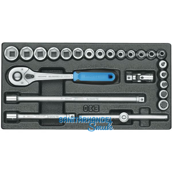 GEDORE Steckschl�ssel-Sortiment 3/8" 1500 ES-30 in 1/3 ES-Modul 24-teilig