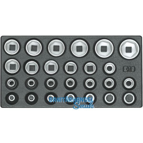 GEDORE Satz Steckschl�ssel-Eins�tze 1/2" 1500 ES-19 in 1/3 ES-Modul 26-teilig