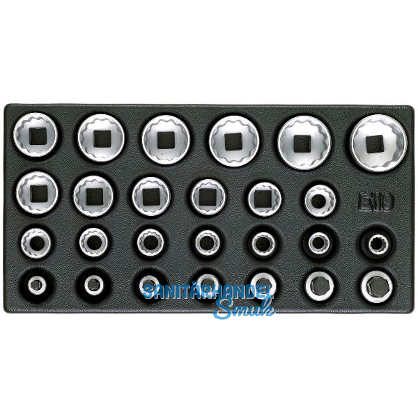 GEDORE Satz Steckschl�ssel-Eins�tze 1/2" 1500 ES-D19 in 1/3 ES-Modul 26-teilig