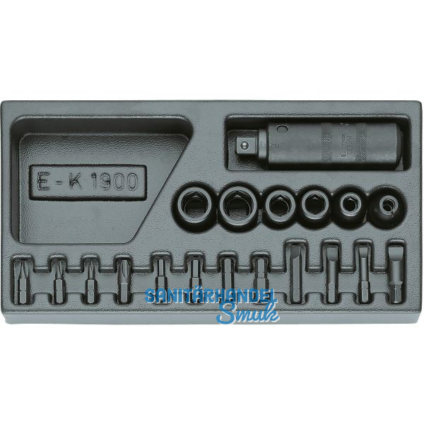 GEDORE Schraubenl�ser Sortiment 1/2"1500 ES-K 1900 in 1/3 ES-Modul 19-tlg